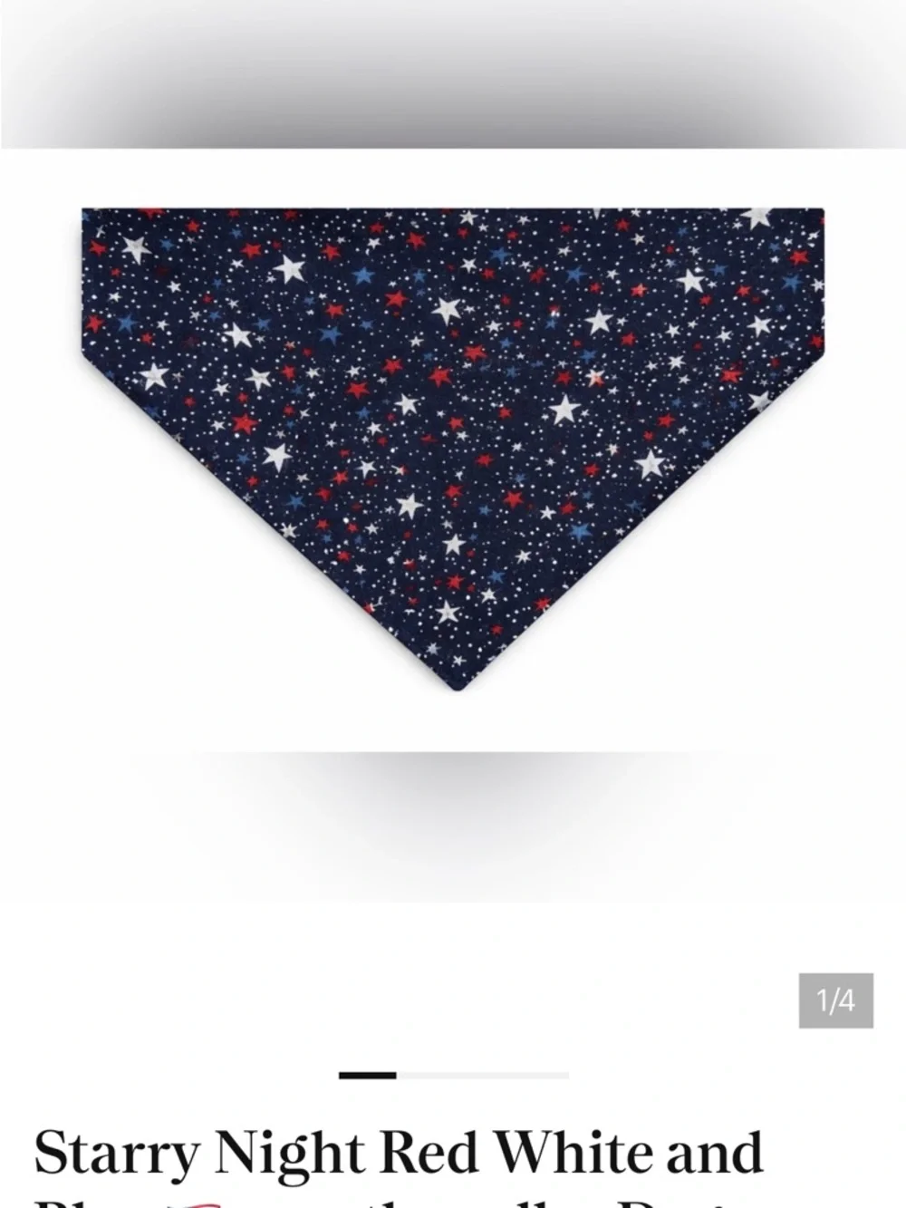 Starry Night Red White and Blue 🇺🇸 over the collar Dog Bandana
